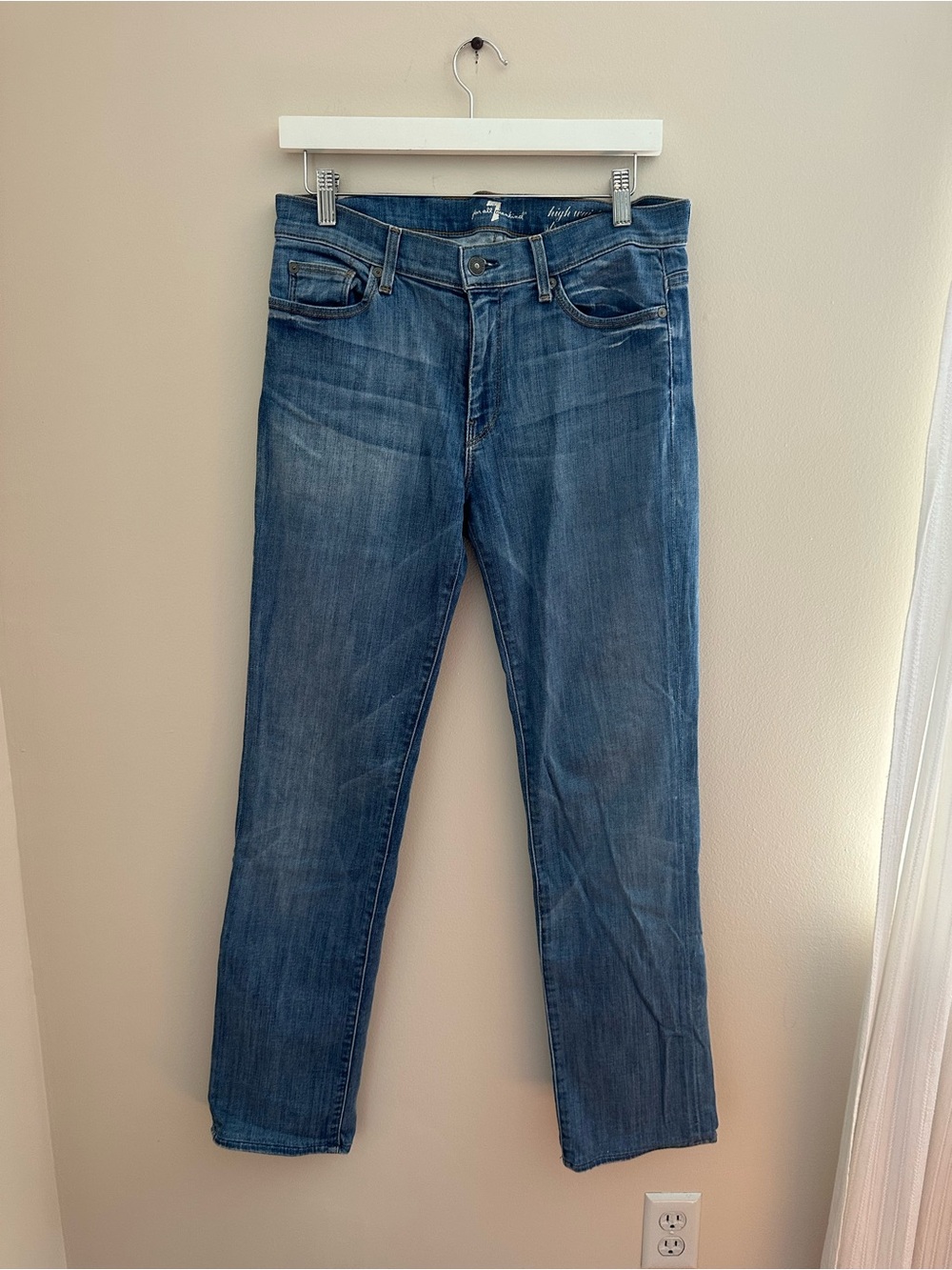 7 for All Mankind High Rise Straight Leg Jeans